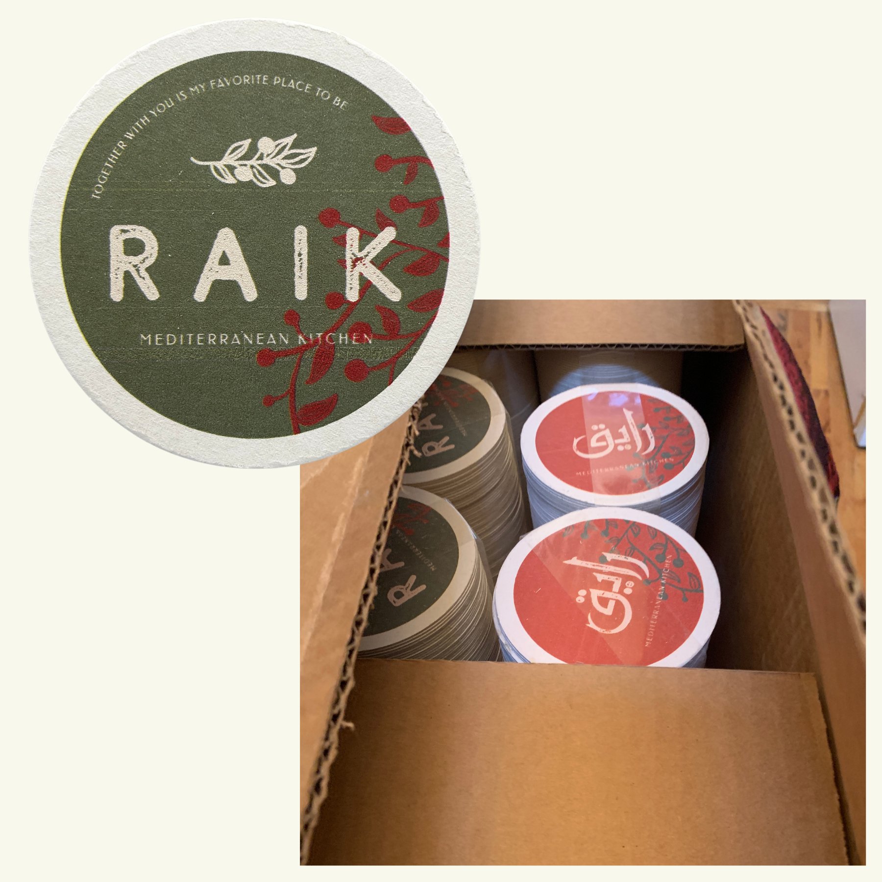 Printed coasters ready to ship